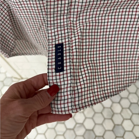 NC State Classic Checkered Button Down Shirt - Red and White by Crable - Picture 4 of 5